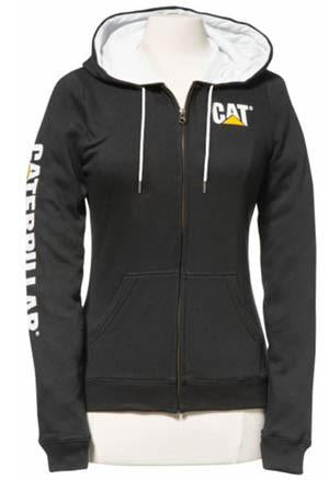 White on black Caterpillar zip up hoodie